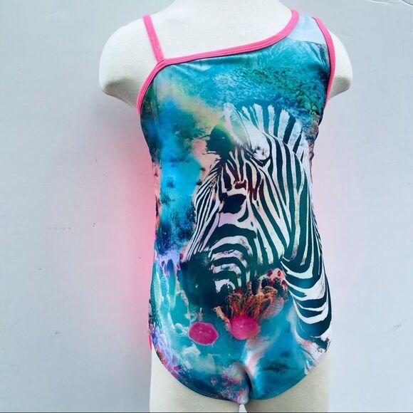 Cat & Jack Girl Zebra Swimsuit AnimalOne Piece New